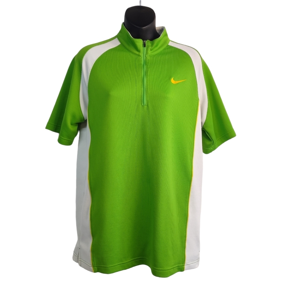 🏌🏿‍♂️Nike Golf Men's Green and White Quarter-zip Shirt